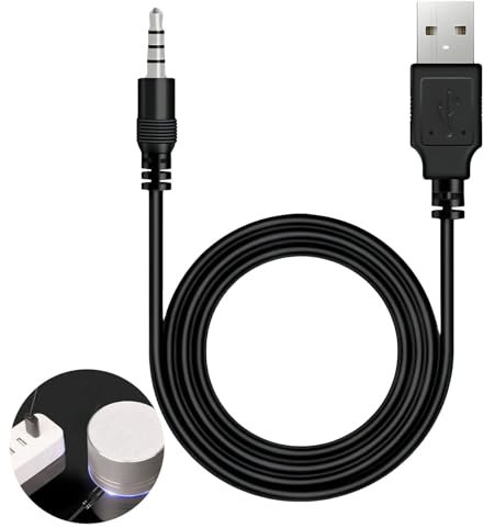 Goerpn 3.5mm Aux Audio Jack to USB Charge Cable,1M/3.3Feet USB 2.0 Male to 3.5mm Male Jack Adapter Cord for Same Connection MP3/MP4 Voice Recorder Headphones and Pocket Speakers,Data Sync Charge Cord
