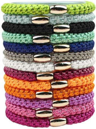 Bzzerumy Haargummis - 12 Stück Elastische Zopfgummis - Scrunchies für Damen und Mädchen - Haargummi Set - Stylischer Haarschmuck - Vielseitig Einsetzbar