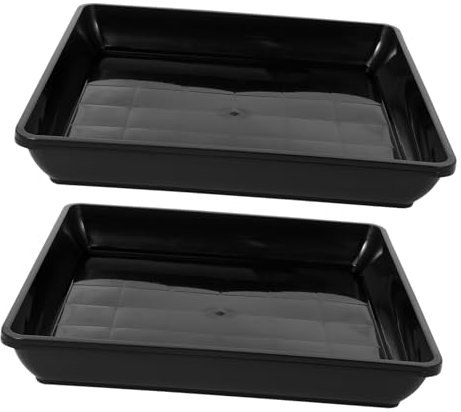BESPORTBLE 2 Platillos Cuadrados para Plantas 35 Cm Bandejas De Plástico para Plantas Maceta Sin Agujeros Bandeja De Goteo para Plantas Macetero Bandeja Colectora De Agua Bandeja para