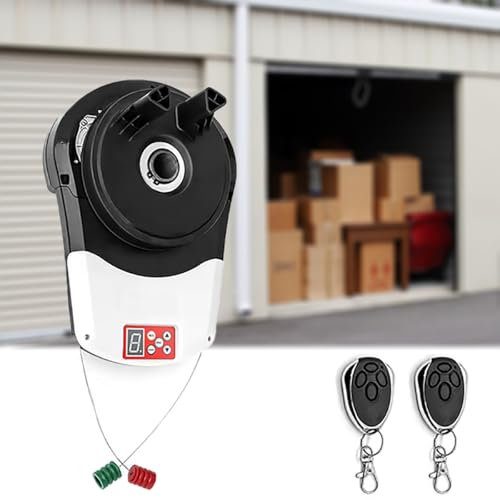 MAWTUJZX Apriporta Automatico per Garage Elettrico con 2 Telecomandi, Motore Incorporato per Tapparella, Apriporta Automatico per Garage, Garage, Magazzino, Fattoria, Fienile