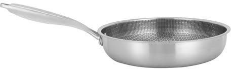 LOIRIIC Bratpfanne Edelstahl Wabenstruktur Ø28cm Induktion Pfanne Anti Haft Kratzfest Edelstahlpfanne Edelstahl Bratpfanne 410 rostfreier Stahl unbeschichtet Pfanne für Omelette Kochen