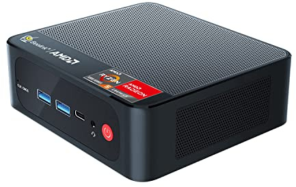 Beelink SER5 PRO 5600H Mini PC mit Windows 11 Pro, 6-Core Ryzen 5 5600H, 16 GB DDR4 3200, SSD NVMe 500 GB, SATA3 Slot, Wi-Fi 6 AX, Gigabit Ethernet, Bluetooth 5.2, 3x 4K Monitor