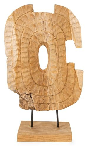 Logbuch-Verlag Moderne Skulptur aus Teakholz Dekoobjekt Dekoration zum Hinstellen Design-Objekt Wohnzimmer Deko 28 x 48 cm Geschenkidee