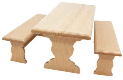 COSMEVIVI 1satz Miniatur Puppenhaus Möbel Tisch Und Stuhl Holz Figurine Dekoration Für Miniaturszenen Für Puppenhaus Spielzeug Und Fotografie Requisiten