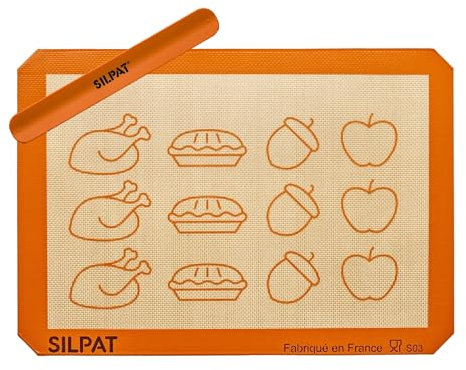 Silpat Toile de Cuisson Spéciale Thanksgiving – Biscuit, Cookie, Légumes - Antiadhésive et Reutilisable - Tapis Patisserie, Cuisine Facile - Sans Graissage - Qualité Professionnelle Four