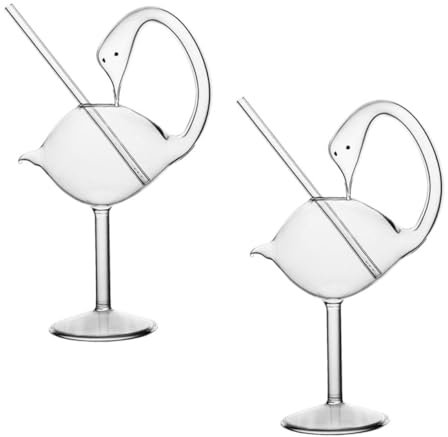 OFFSCH 2piezas Copa De Cóctel Transparente Diseño Cisne Unidades Elegante Resistente Para Fiestas y Celebraciones