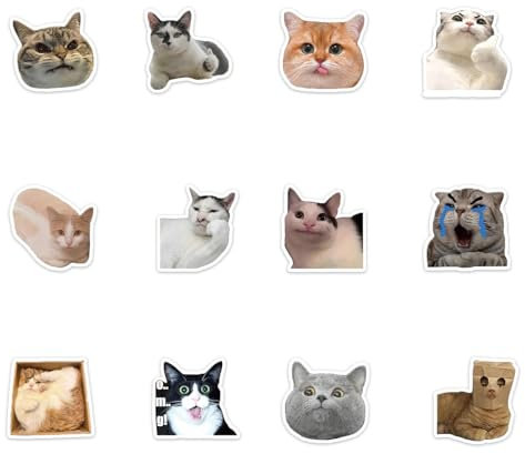 12 Pcs Funny Fridge Magnets, Cat Emoji Fridge Magnet | Cute Soft Magnetic Magnets for Metal Lockers | Strong Decorative Magnet for Whiteboard, Car, Kitchen, Office