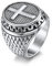 Herrenringe, Siegelring mit Kreuz für Herren, Vintage-Mode, Gothic-Kreuz-Ring aus Edelstahl, Schwarz, 9