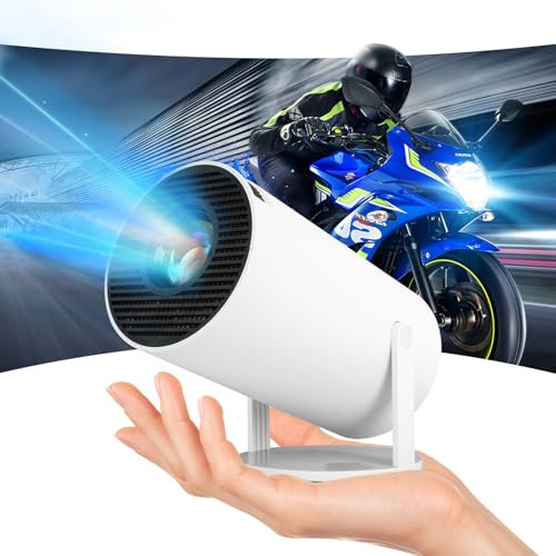 Mini projecteur 4K Support 1080P Smart WiFi 6 Projecteur Android 11.0 BT 5.0 Écran 130'' Rotation à 180° Correction Automatique du trapèze Projecteur Portable Compatible avec Ordinateur Portable PC
