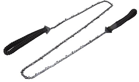 Yomiyuyr Hand Chain Saw, High extensible Chainsaw, Tree Limb Chainsaw, Portable Hand Chainsaw, with Black Paracord, for Outdoor Survival, 48 Length