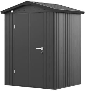GFP Primeyard Gerätehaus Metall Gartenhaus 150x120x205 cm Geräteschuppen Satteldach anthrazit