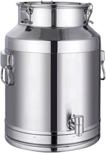 Générique Pot à Lait INOX 5L/6L/7L/8L/9L/14L – Seau INOX Alimentaire avec Couvercle scellé et Robinet – Bidon Multi-Usage pour Eau, vin, Huile, thé, Usage Cuisine ou Ferme,7L