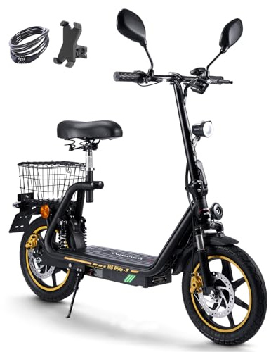 TWOFISH Monopattino Elettrico Omologato per la Circolazione Stradale (EEC), Scooter Elettrico da 14 Pollici per Adulti con Batteria da 48 V 13 Ah, Portata 120 kg, Autonomia 30 km