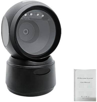 Greensen USB-Barcode-Scanner, Omnidirektionaler Desktop-1D-2D-QR-Code-Leser mit LED-Licht und Summer-Feedback, für Supermärkte, Einzelhandel, Banken,