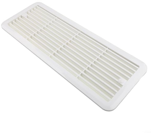 Rejilla de ventilación para nevera Thetford, para autocaravana y autocaravana, 483 mm x 186 mm, resistente a la intemperie, aplicaciones 62445480, fácil instalación (blanco)