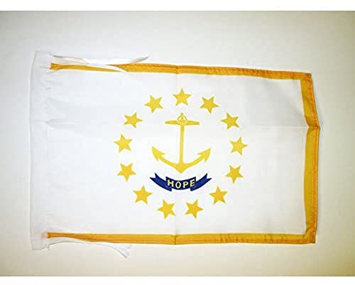 AZ FLAG - Rhode Island Flag - 18'' x 12'' - 100% Polyester US state of Rhode Island Small Banner with Two Cords - Fade Resistant - Vivid Colors - 18x12 in - 45x30 Cm