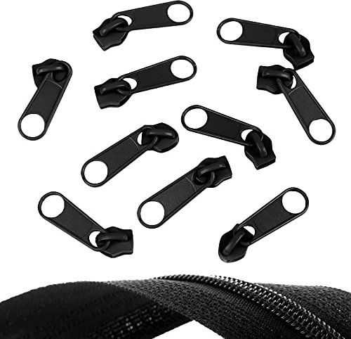 10 Reißverschluss Zipper für Endlosreißverschluss, 5mm, Farbauswahl, Farbe:schwarz
