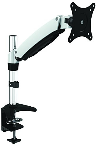 HFTEK - Monitor TV Halter Mounts Tischhalterung für Bildschirme von 15 bis 27 Zoll – VESA 75/100 – DS111D (weiß)