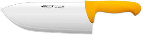 Arcos Couteau de Boucherie 2900 - Couteau à Désosser 10 - Acier Inoxydable Nitrum - Manche Polypropylène Jaune - Argenté 7 - Idéal Usage Prolongé et Intensif