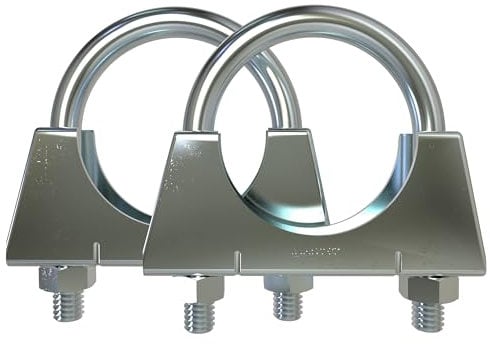 AUPROTEC Exhaust Pipe Clamp M8 Silver 48mm 2pcs