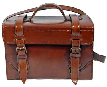 unbekannt Ledertasche mit Tragegurt Hebammentasche braun Lederkoffer Tragetasche