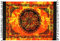 Ciffre Sarong Wickelrock Pareo Lunghi Dhoti Wandbehang Keltisch Orange Feuer Kreis + Schnalle