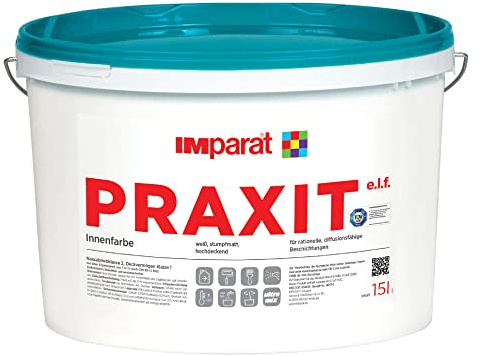 Praxit e.l.f IMparat Profi Wandfarbe Klasse 1 Profi Innenfarbe Innenweiß weiß 15 L