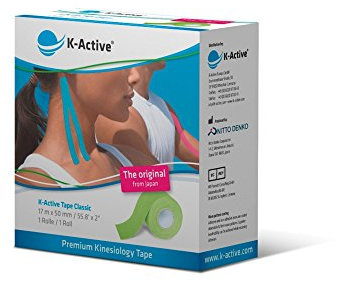 K-Active Kinesiologie Tape Classic GRÜN, wasserabweisend und hypoallergen, 50mm x 17 m, 1er Box
