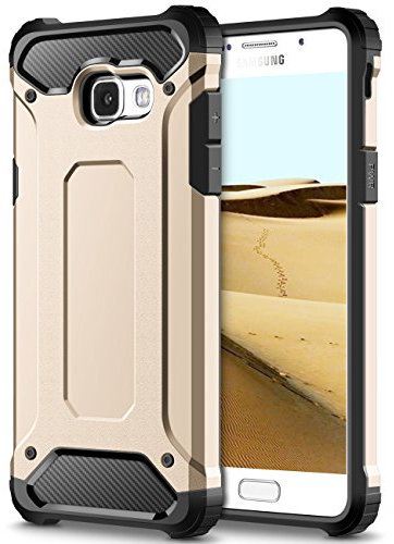 Coolden für Samsung Galaxy A5 2017 Hülle Premium [Armor Serie] Outdoor Stoßfest Handyhülle Case Silikon TPU + PC Bumper Cover Doppelschichter Schutzhülle für Samsung Galaxy A5 2017 (Gold)