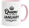 MoonWorks Queens Are Born in January Geburtstags Spruch Kaffee-Tasse rosa Unisize