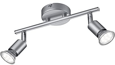 Reality Leuchten R86912187 Paris A+, LED Deckenleuchte, Metall, 3 W, GU10, Titanfarbig, 8 x 25 x 13,5 cm