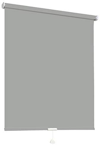 Springrollo Mittelzugrollo Schnapprollo Fenster Rollo Vorhang 16 Farben Breite 62-242 cm Höhe 160 und 230 cm blickdicht lichtdurchlässig Sonnenschutz Sichtschutz Blendschutz (242 x 160 cm Grau)