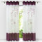 HongYa 1 Stück Bestickte Gardine Transparenter Voile Vorhang Ösenschal H/B 225/140 cm Beere