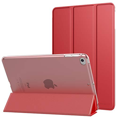 MoKo Cover compatibile con New iPad Mini (5a generazione) 7.9 2019/iPad Mini 4 2015, ultra sottile e leggera, semi-trasparente, coperchio intelligente con sveglia/sonno automatico, rosso