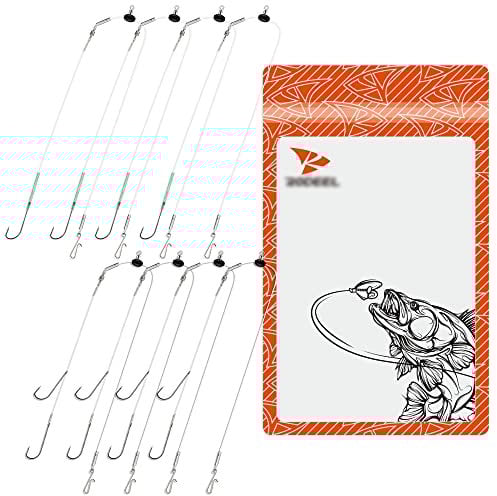 Rodeel 8 PCS Sea Fishing Rigs Pulley Rig Double & Single Hook Clipped (4 PCS Single & 4 PCS Double Pulley Rigs)