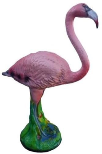Casa Padrino Dekofigur Flamingo Rosa/Mehrfarbig H. 80 cm - Wetterbeständige Deko Skulptur - Wohnzimmer Deko - Garten Deko - Deko Tierfigur