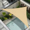 Cool Area Toldo Vela de Sombra Impermeable Triangular 3x3x4.25m Protección UV PES Toldos para Patio Exterior Jardín Terraza-Arena
