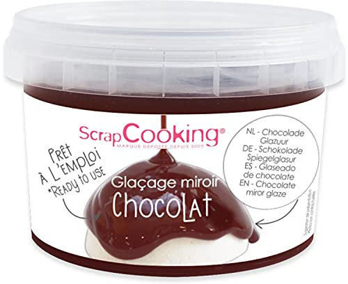 ScrapCooking - Mix Glaçage Miroir Chocolat 300g - Préparation Facile & Pratique - Ingrédient pour Pâtisseries, Desserts, Buches de Noël, Entremets, Mousses, Gâteaux - Cake Design - 4650