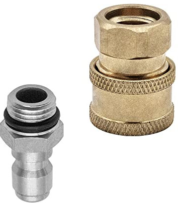 DERASL 1/4 Quick Connector Hochdruckreiniger Adapter M14 Male Threaded Brass Garden Hose Tap Connector Adapter
