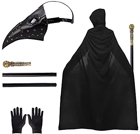 Pest Ärzte Maske Lange Nase Vogel Steampunk Maske Halloween Maske, Halloween Retro Plague Doctor Maske, Schnabelmaske Pest Doctor Maske für Cosplay Maskerade Halloween Kostüm Requisiten