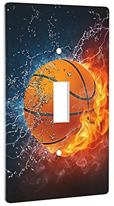 Single Wall Plate Cover Fire and Water Basketball Standard Triple Gang Toggle Decorative Light Switch