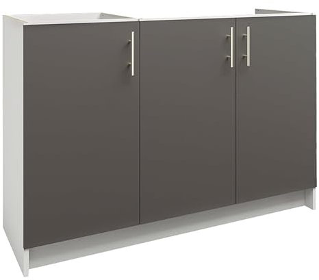 JD Greta Kitchen Base Sink Cabinet – 1200mm – Base Kitchen Sink Unit (Without Worktop) - Dark Grey (Anthracite) Matt
