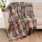 David's Home Buffalo Plaid Überwurfdecke, weich und leicht, Fischgrätenmuster, Fransendecke für Couch, Sofa, Outdoor, Decke, Schoßdecke mit dekorativen Quasten, 127,7 x 152,4 cm, Hellrot/Rosenrauch