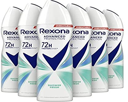 Rexona Women Advanced Protection Shower Fresh Anti-Transpirant Spray 72 Stunden Schutz vor Schweiß und Körpergeruch - 6 x 150 ml - Vorteilspack