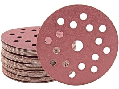 MioTools Fox Klett-Schleifscheiben, 125 mm, 17-Loch, f. Exzenterschleifer, Normalkorund (50 Stk.) K60