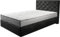 DELIFE Boxspringbett Dream-Great Mikrofaser Anthrazit Vintage 120x200 cm mit Matratze und Topper