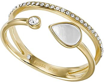 Fossil Ring Für Frauen , Länge: 8mm, Breite: 7.4mm Gold-Edelstahl-Ring, JF04250710