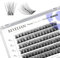 BEYELIAN Pestañas Postizas Cluster Lashes, DIY Pestañas Individuales 84 Pcs, 10-16mm C Curl DIY Eyelash Extension Super Thin Band Resuable Soft Glue Bonded Lash Extensions (703)
