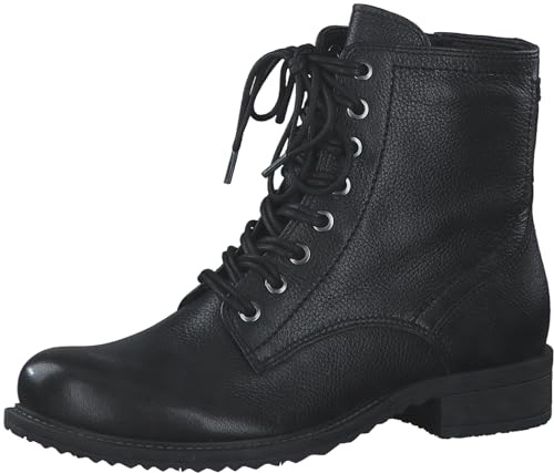 Tamaris Damen Schnürstiefel Leder; BLACK/schwarz; 36 EU