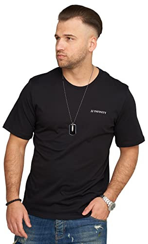 JACK & JONES Herren T-Shirt Round Infinity O-Neck Shirt Kurzarmshirt (as3, Alpha, s, Regular, Regular, Black)